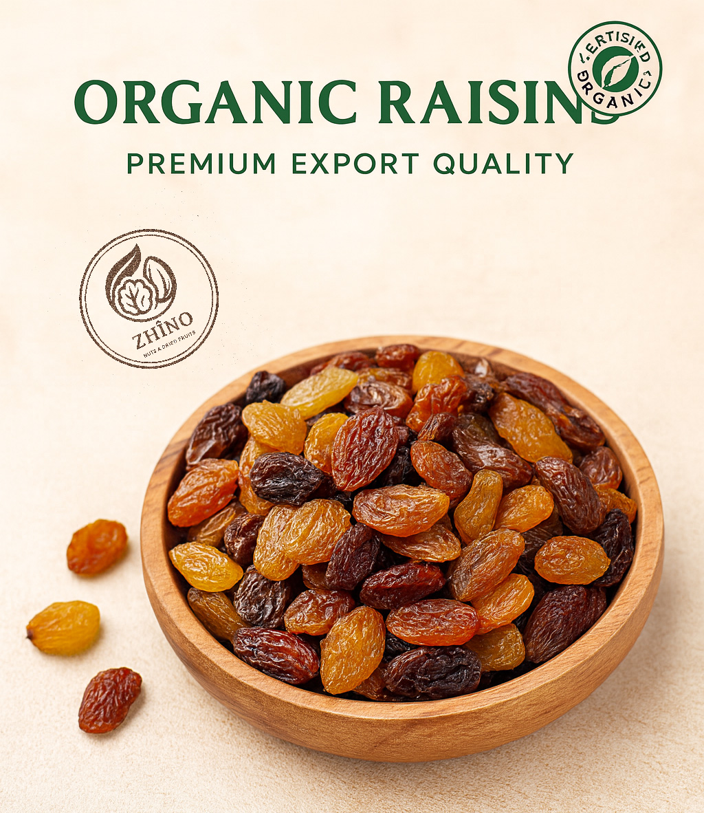 Premium organic raisins for export by Zhino Trade